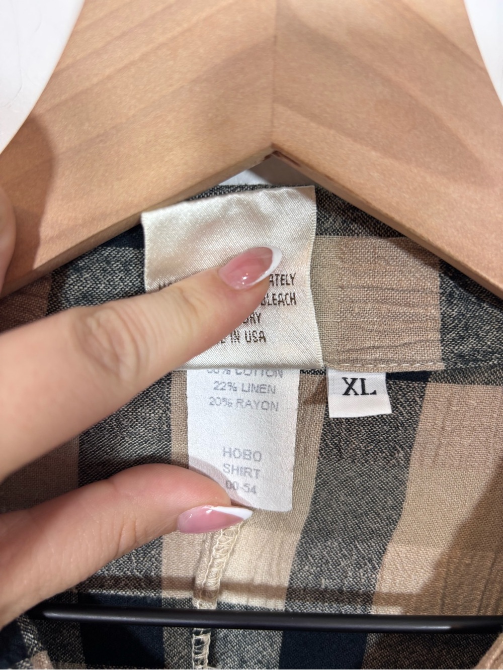 Mill Valley Hobo Shirt XL asymmetric button-down plaid shirt Lagenlook Artsy - Picture 9 of 11